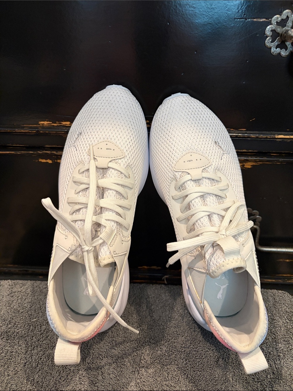 Puma Women’s White Knit Lace-Up Sneakers